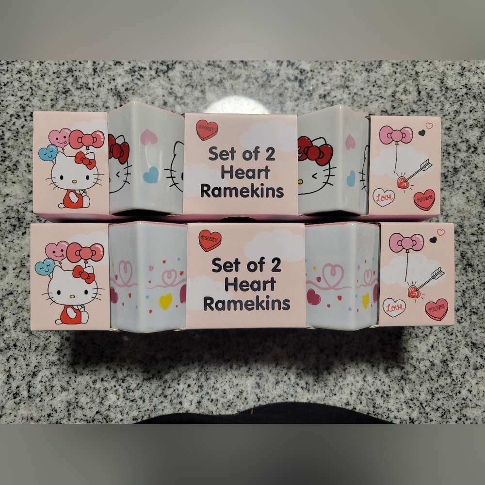 Hello Kitty Heart Shaped Valentines ramekins